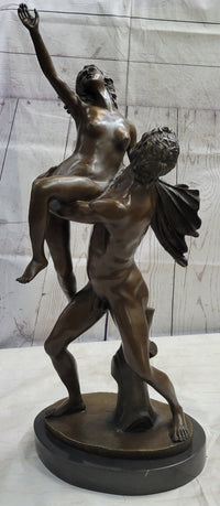 Nude Man Lifting Woman Bronze Sculpture Neoclassical Art 28" x 19"