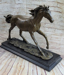 Galloping Horse Bronze Sculpture Equestrian Art PJ Mene 15" x 24"