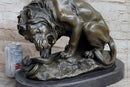 Lion vs. Snake Bronze Sculpture by Antoine Barye