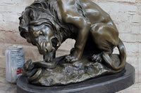 Lion vs. Snake Bronze Sculpture by Antoine Barye