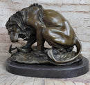 Lion vs. Snake Bronze Sculpture by Antoine Barye