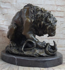 Lion vs. Snake Bronze Sculpture by Antoine Barye