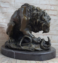 Lion vs. Snake Bronze Sculpture by Antoine Barye