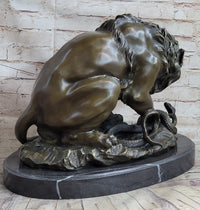 Lion vs. Snake Bronze Sculpture by Antoine Barye