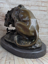Lion vs. Snake Bronze Sculpture by Antoine Barye