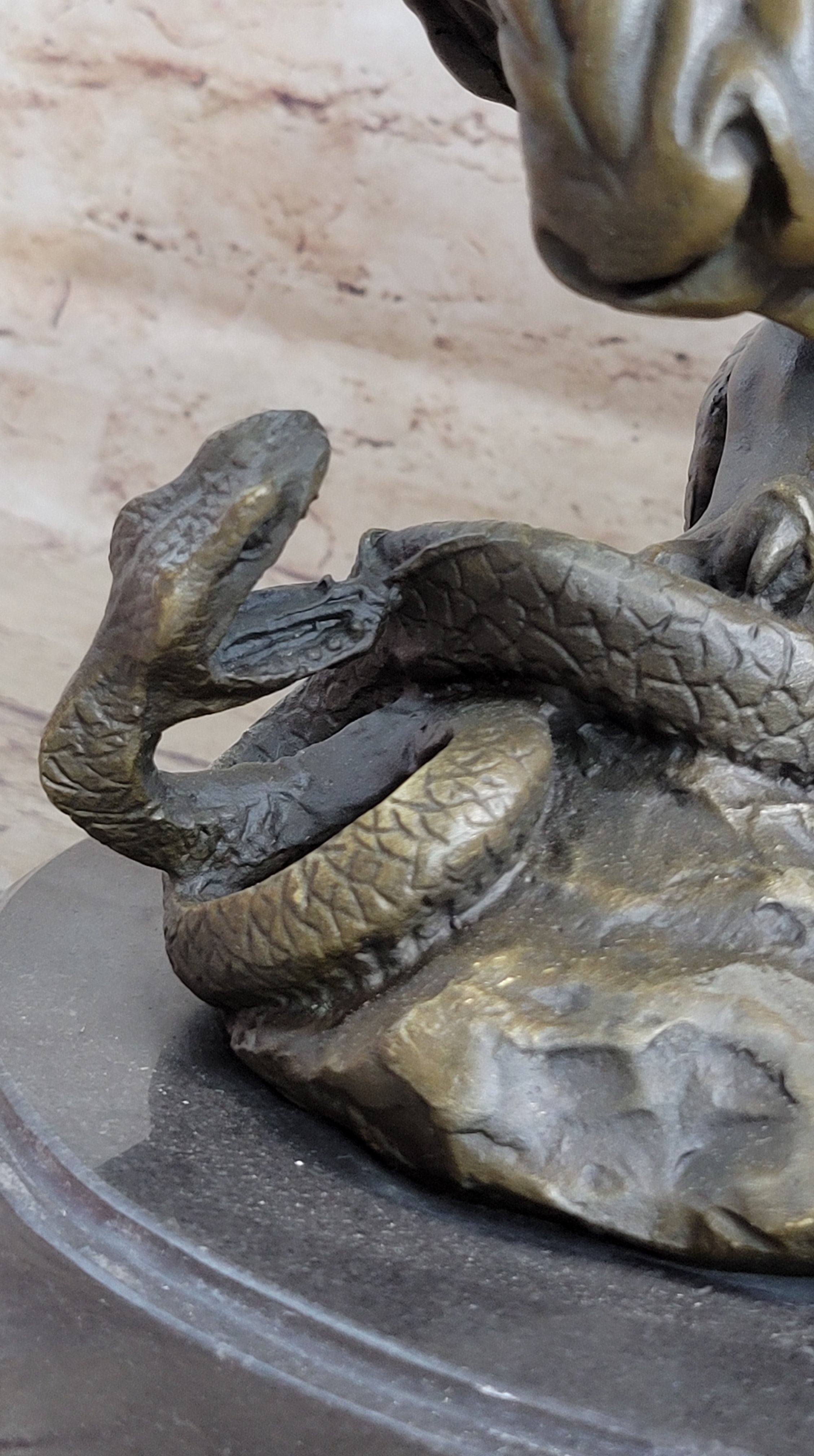 Lion vs. Snake Bronze Sculpture by Antoine Barye