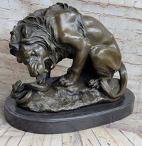 Lion vs. Snake Bronze Sculpture by Antoine Barye