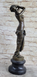 Signed Italian Vitaleh Nude Female Bronze Sculpture Art Deco