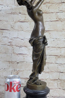 Signed Italian Vitaleh Nude Female Bronze Sculpture Art Deco