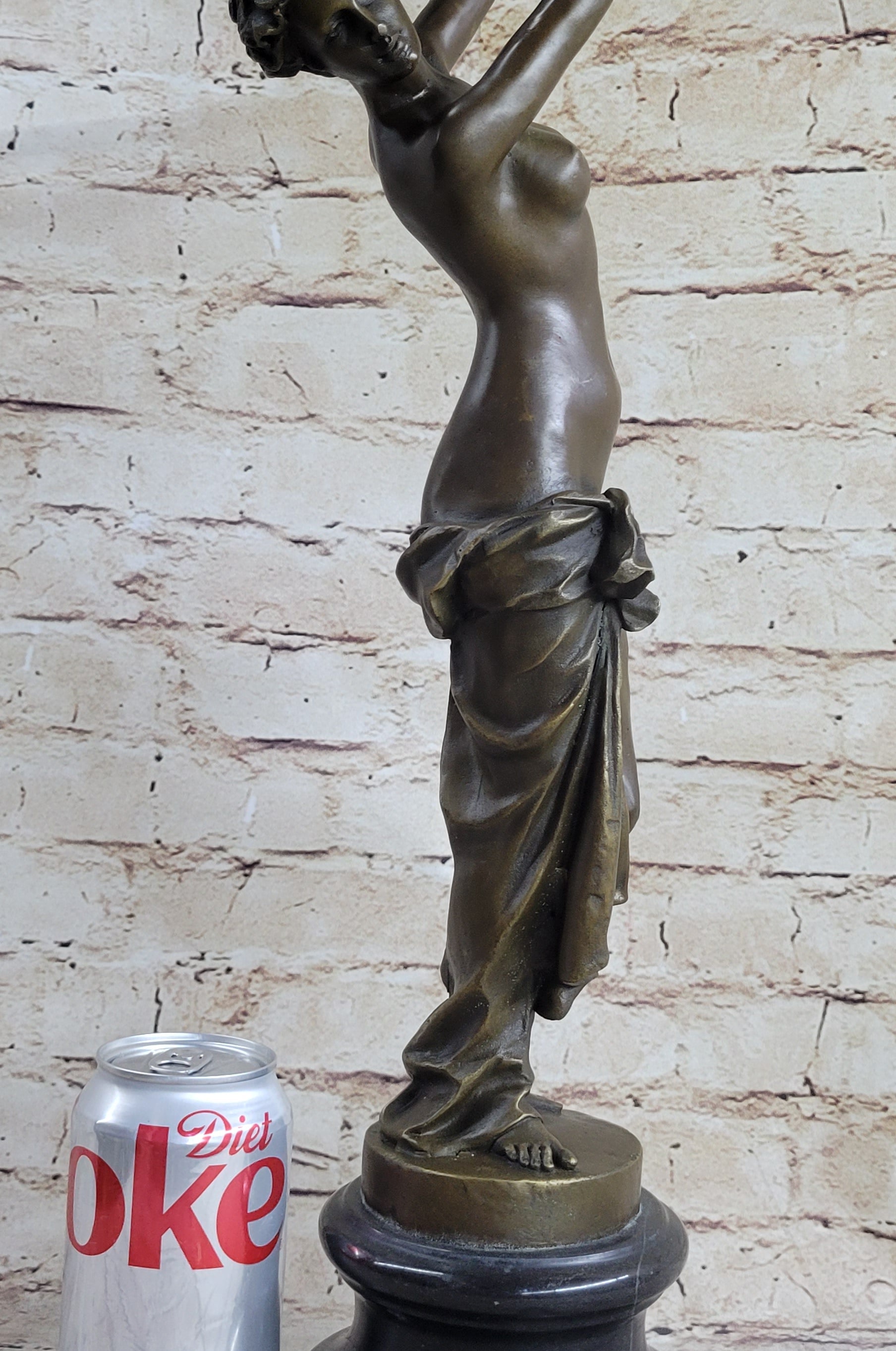 Signed Italian Vitaleh Nude Female Bronze Sculpture Art Deco