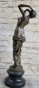 Signed Italian Vitaleh Nude Female Bronze Sculpture Art Deco