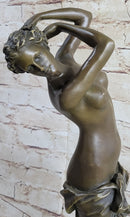 Signed Italian Vitaleh Nude Female Bronze Sculpture Art Deco