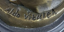 Signed Italian Vitaleh Nude Female Bronze Sculpture Art Deco