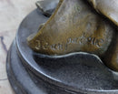 Bronze Sculpture Sexy woman W/ Harp Art Deco Figure