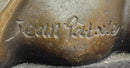 Jean Patoue Female Playing Banjo Bronze Sculpture