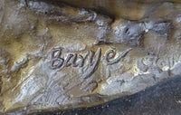 Male & Female Lion Necking Love Bronze Sculpture on Marble Base