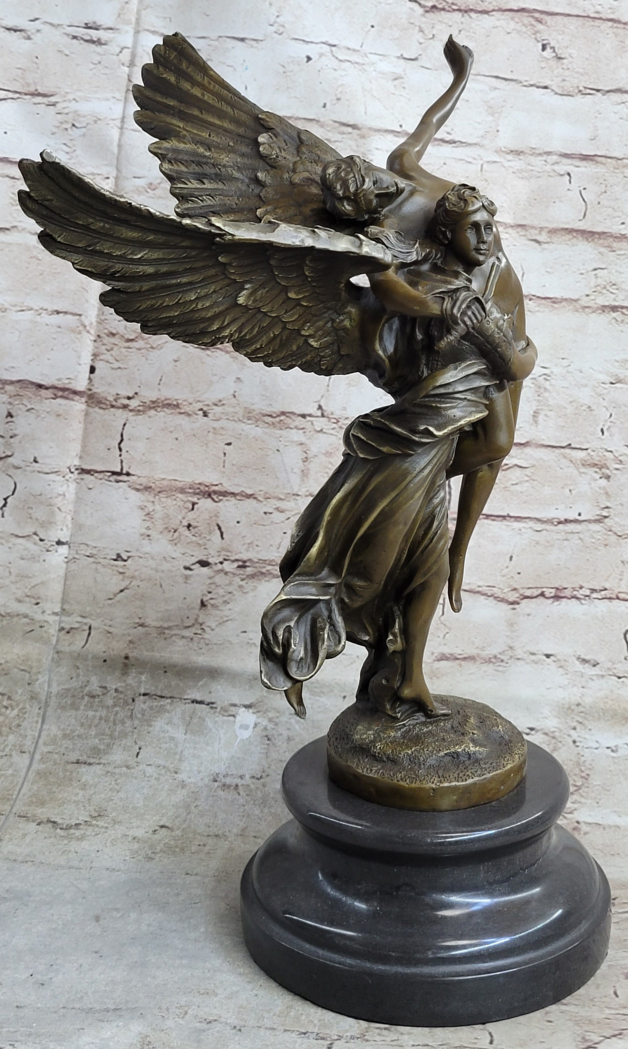 Signed Mercie Messenger of God Bronze Sculpture Angel
