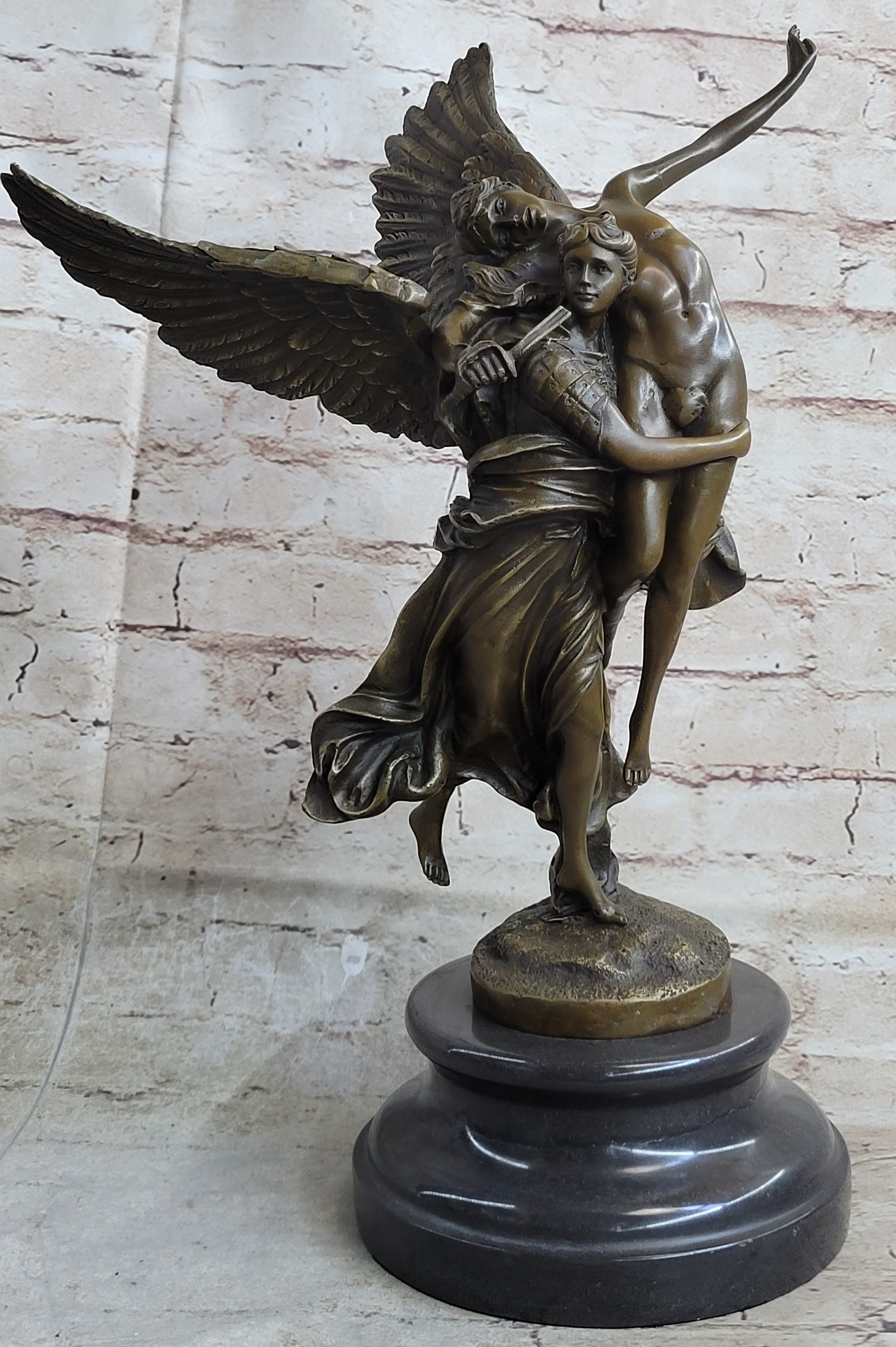 Signed Mercie Messenger of God Bronze Sculpture Angel