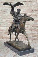 Horse Mounted Khazak Eagle Falcon Hunter Bronze 21" x 21"