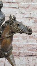 Horse Mounted Khazak Eagle Falcon Hunter Bronze 21" x 21"
