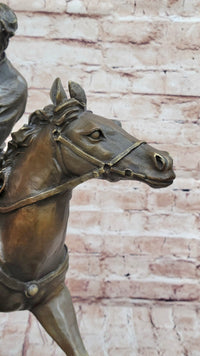 Horse Mounted Khazak Eagle Falcon Hunter Bronze 21" x 21"