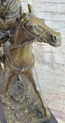Horse Mounted Khazak Eagle Falcon Hunter Bronze 21" x 21"
