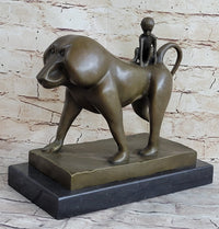 Baboon & Baby Monkey Bronze Sculpture Vobisova 10" x 10.5"