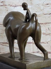 Baboon & Baby Monkey Bronze Sculpture Vobisova 10" x 10.5"