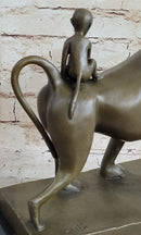 Baboon & Baby Monkey Bronze Sculpture Vobisova 10" x 10.5"