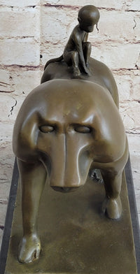 Baboon & Baby Monkey Bronze Sculpture Vobisova 10" x 10.5"