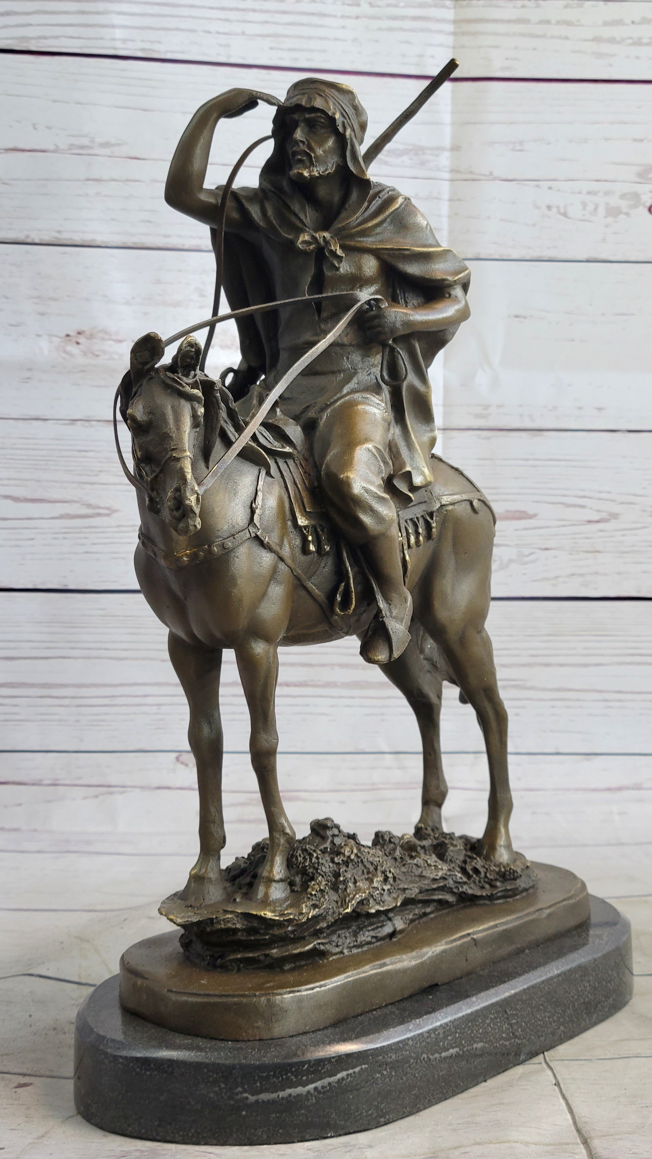 Lawrence of Arabia Bronze Sculpture Arabian Man on Horseback
