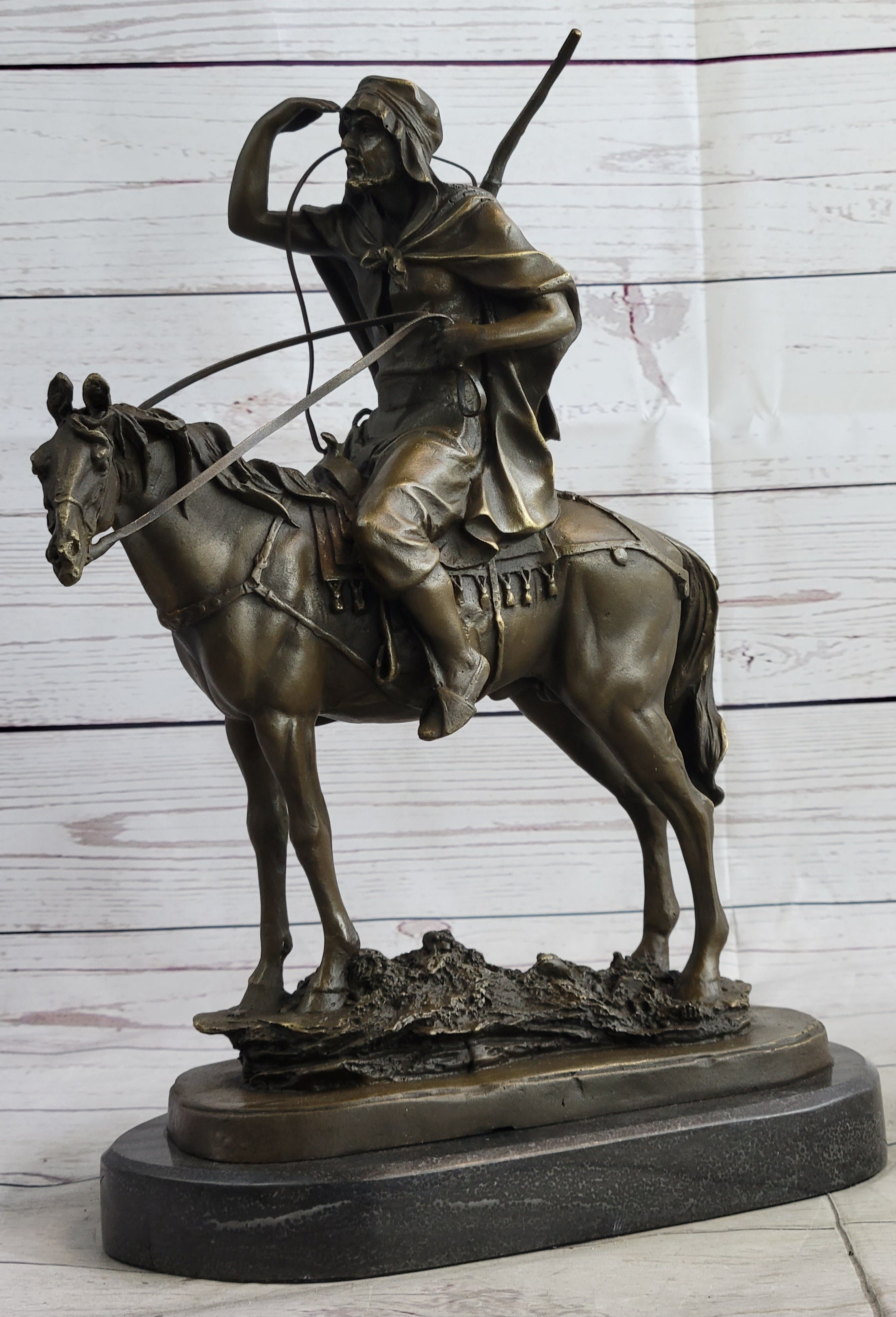 Lawrence of Arabia Bronze Sculpture Arabian Man on Horseback