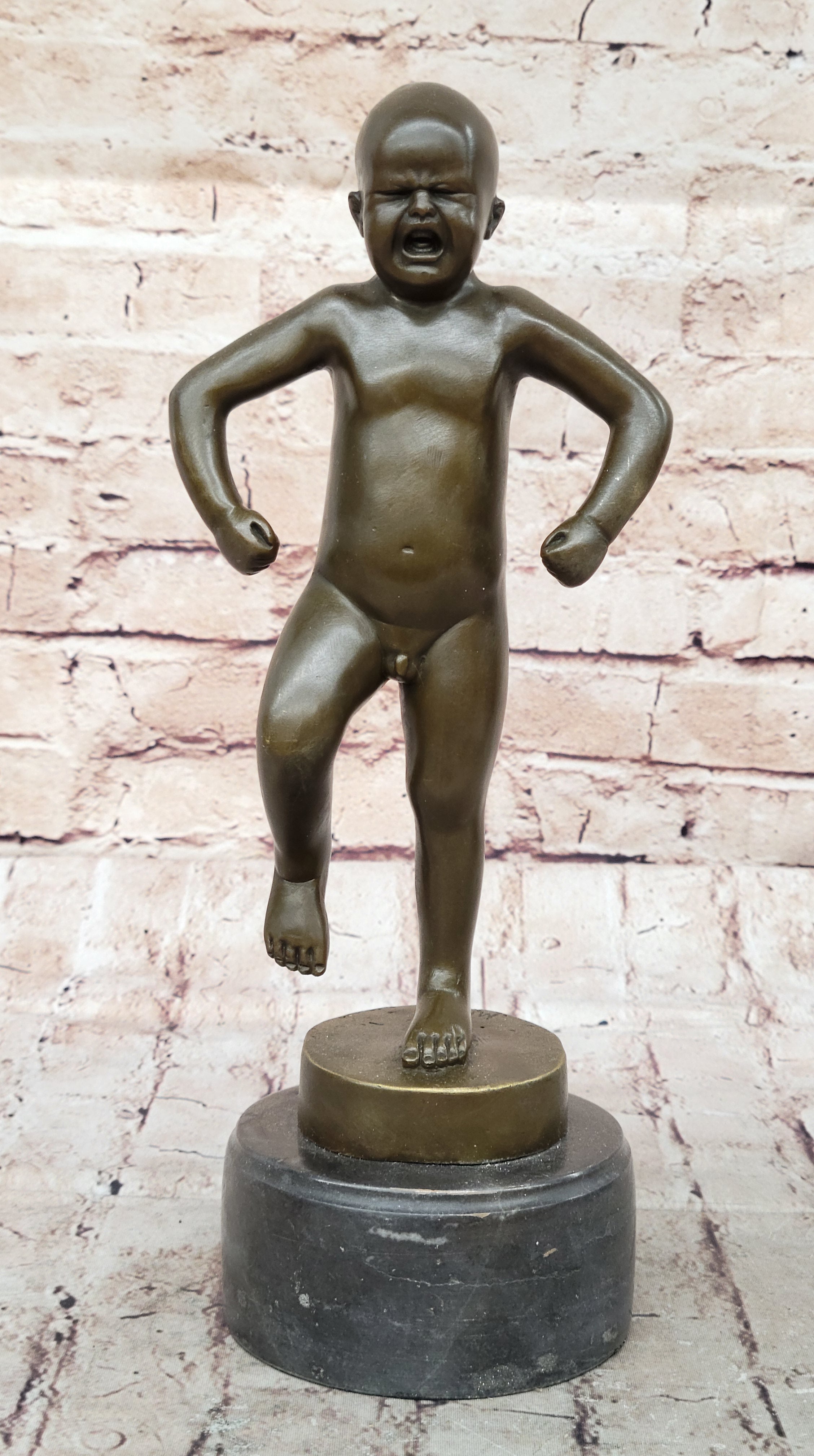 Angry Baby Stomping Foot Sinnataggen Bronze Sculpture Replica
