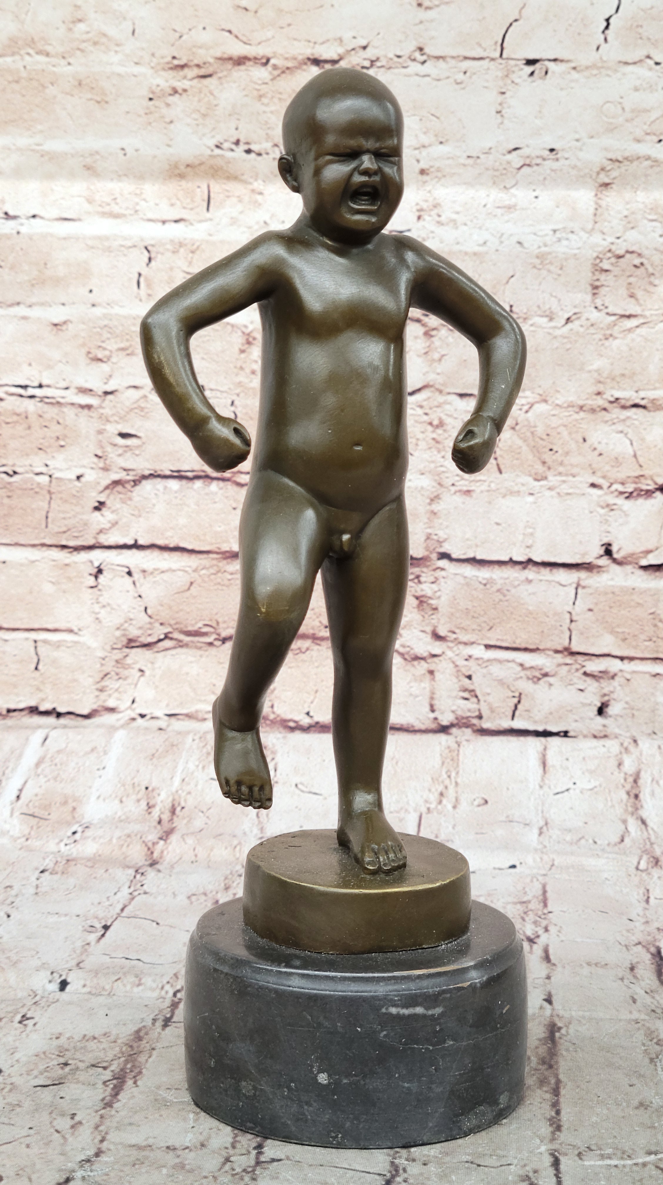 Angry Baby Stomping Foot Sinnataggen Bronze Sculpture Replica