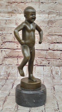 Angry Baby Stomping Foot Sinnataggen Bronze Sculpture Replica