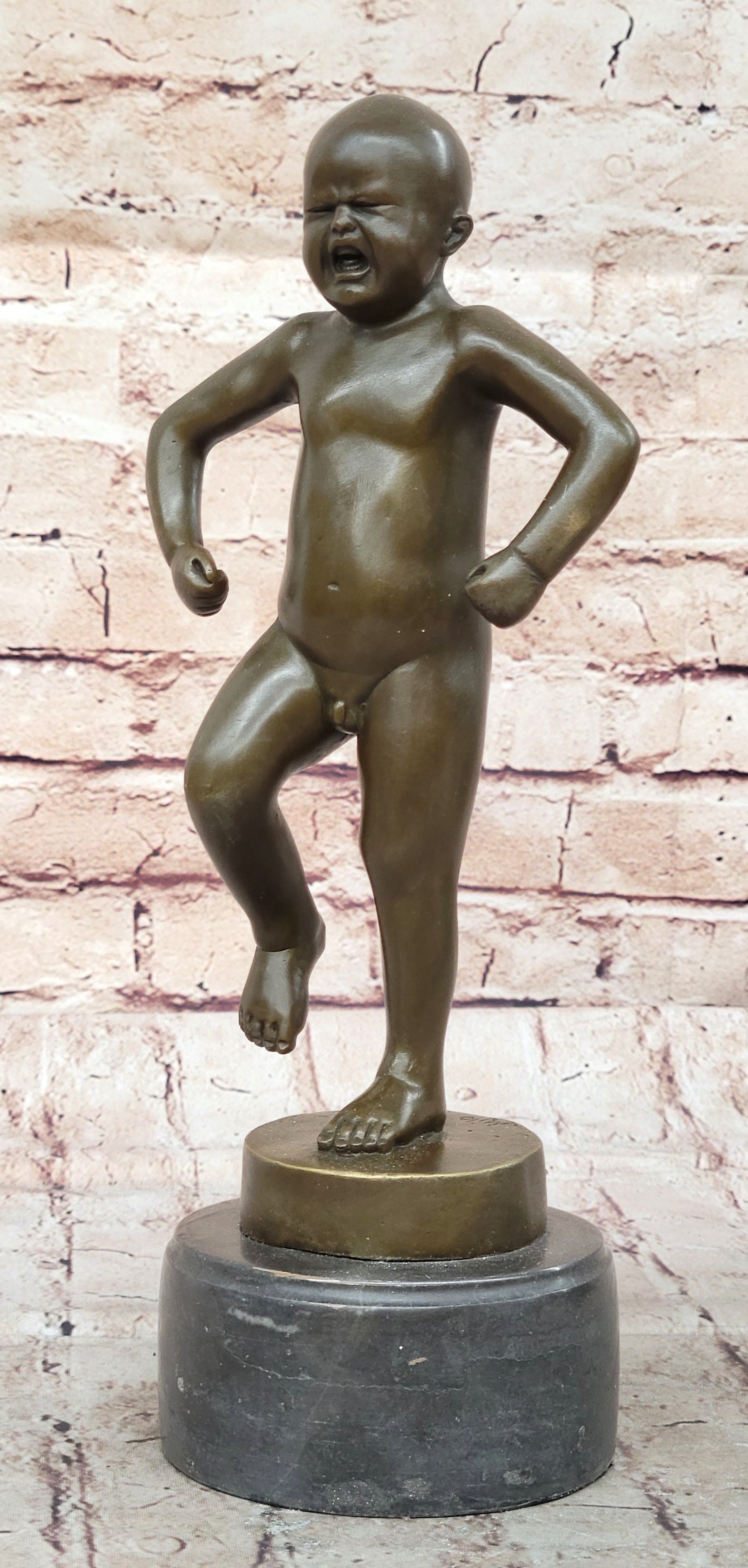 Angry Baby Stomping Foot Sinnataggen Bronze Sculpture Replica