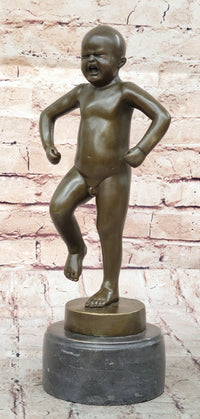 Angry Baby Stomping Foot Sinnataggen Bronze Sculpture Replica