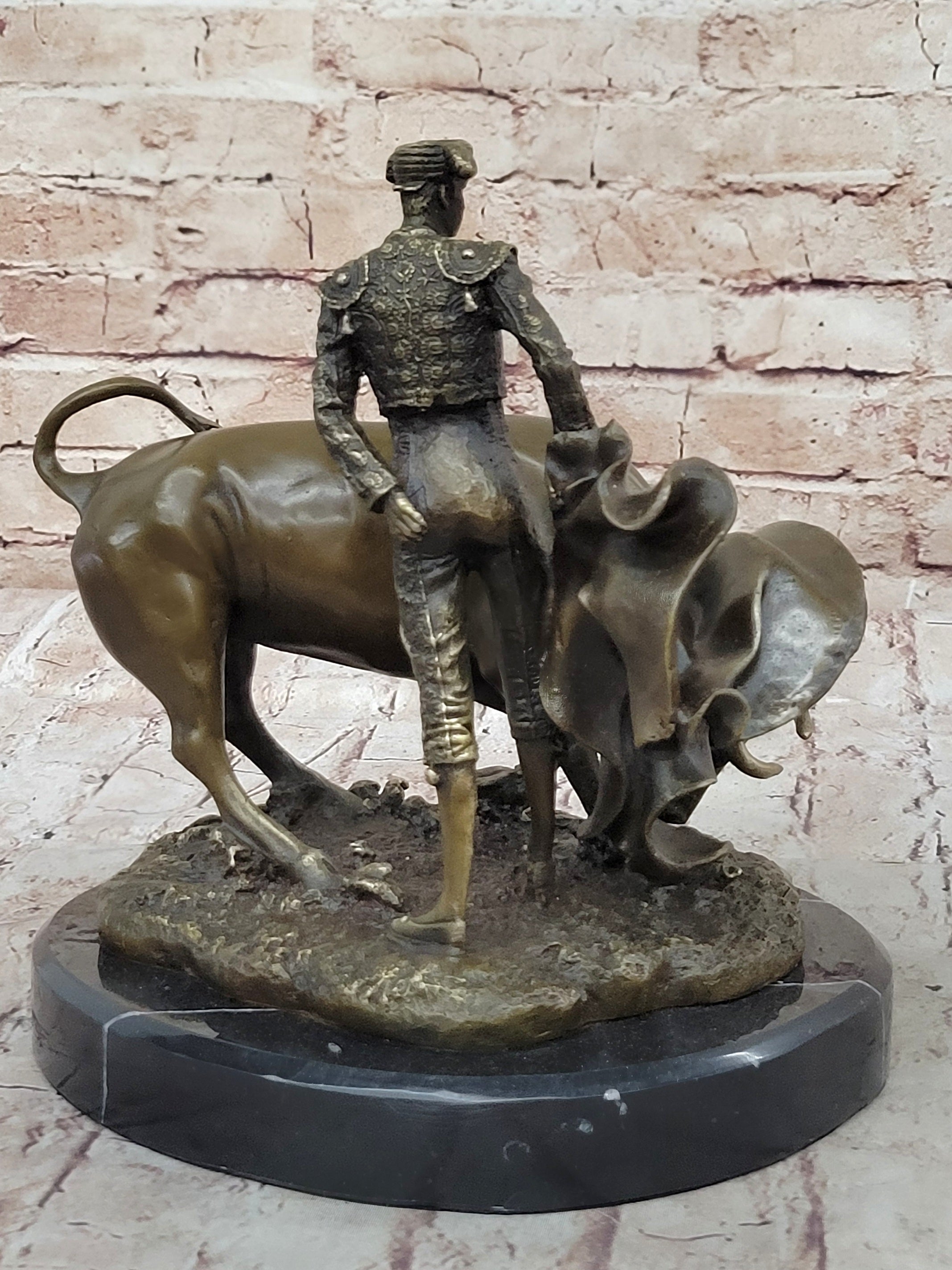 Spanish Matador w/ Bull - Signed Original Bronze Sculpture