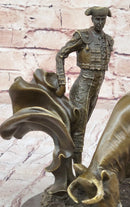 Spanish Matador w/ Bull - Signed Original Bronze Sculpture
