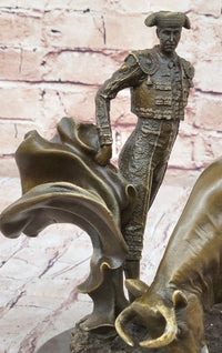 Spanish Matador w/ Bull - Signed Original Bronze Sculpture