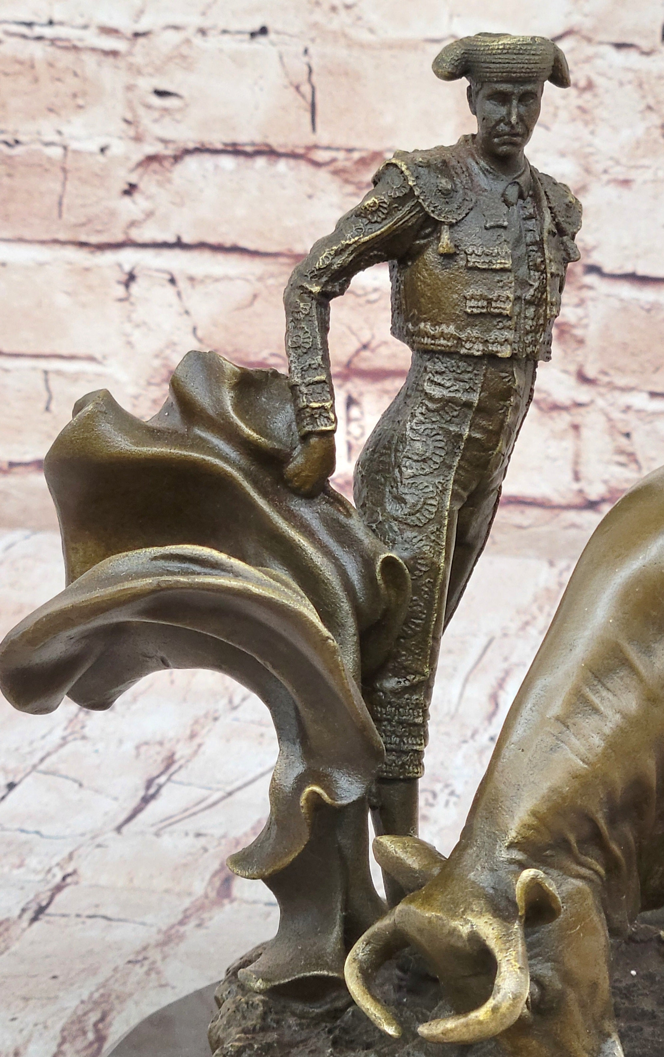 Spanish Matador w/ Bull - Signed Original Bronze Sculpture