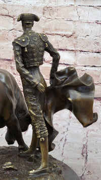Spanish Matador w/ Bull - Signed Original Bronze Sculpture