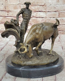 Spanish Matador w/ Bull - Signed Original Bronze Sculpture