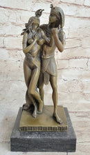 Egyptian Pharaoh and Lover Queen Bronze Sculpture 10" x 5"