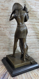 Ancient Egyptian King & Queen Akhenaten Nefertiti Bronze Sculpture