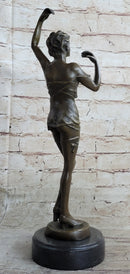 Hot Cast Bronze Semi Nude Exposed Female Figure Girl in Negligee Lingerie Art