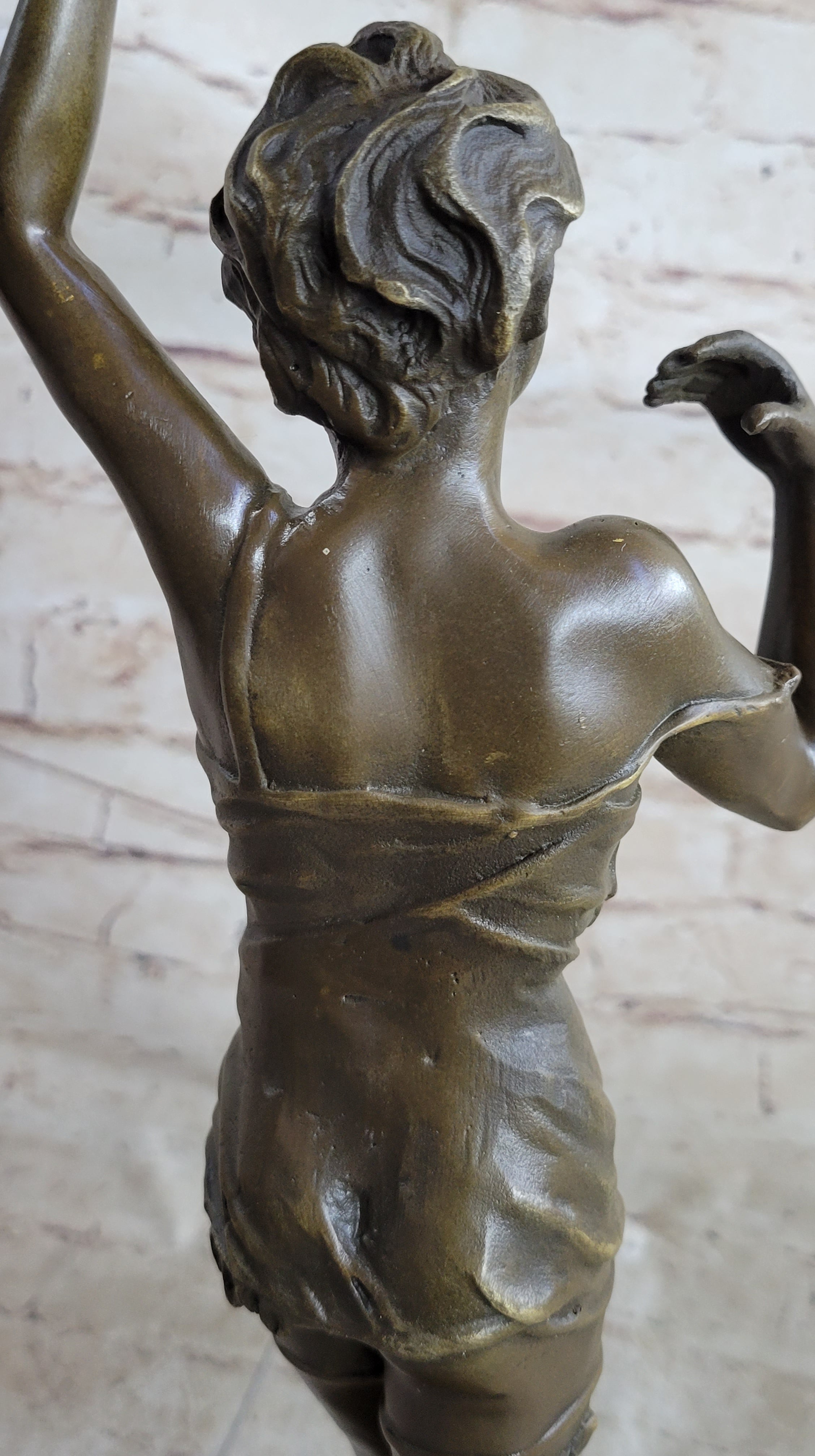 Hot Cast Bronze Semi Nude Exposed Female Figure Girl in Negligee Lingerie Art