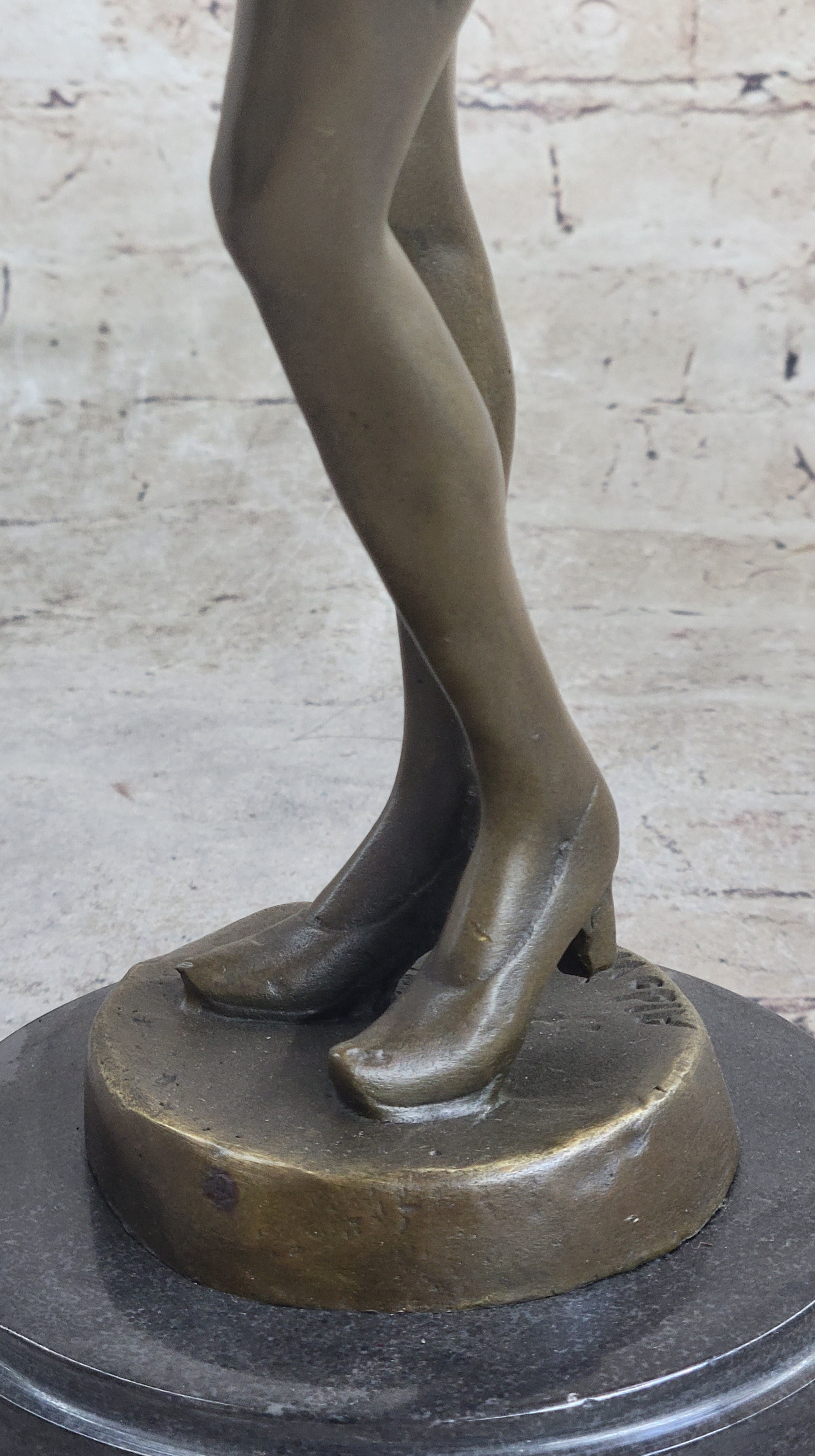 Hot Cast Bronze Semi Nude Exposed Female Figure Girl in Negligee Lingerie Art