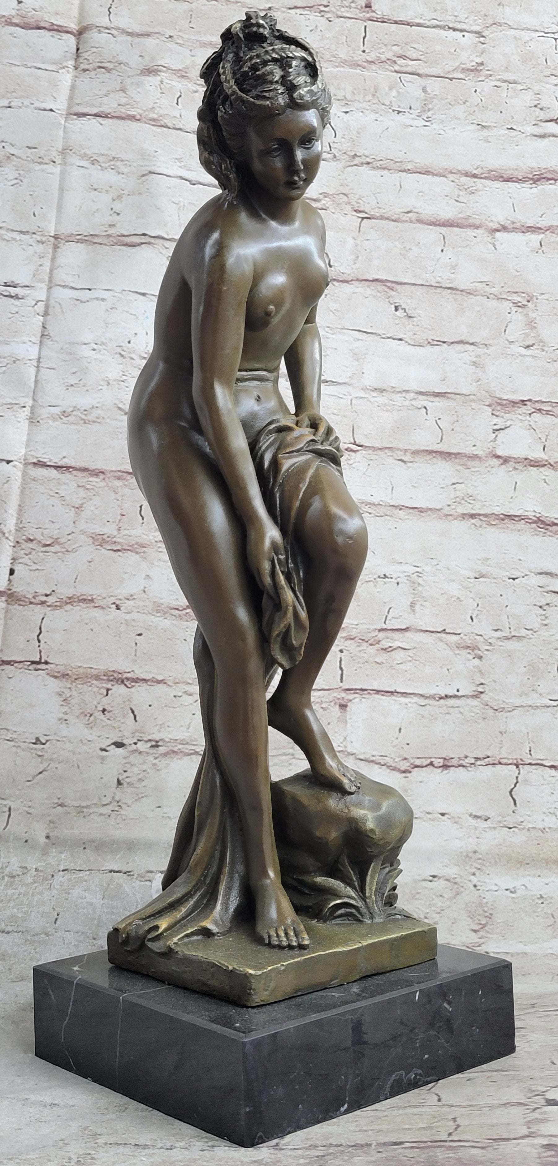 French Artist Jean Patoue Nude Woman Museum Quality Bronze Sculpture
