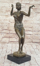 Chiparus Art Deco Dancer Girl Bronze Figure Statue Sculpture on Marble Base 16" x 10"
